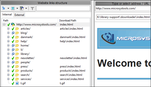 view paths after website download